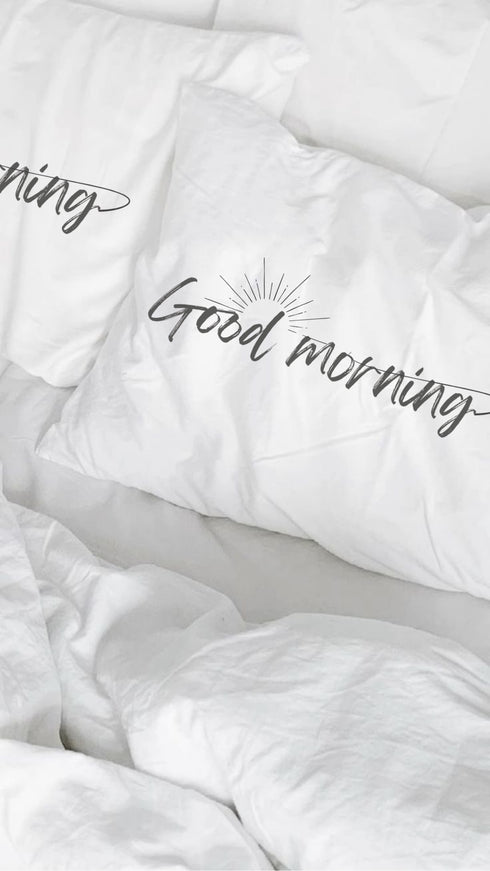 Good Morning Desenli Yastık Kılıfı Seti