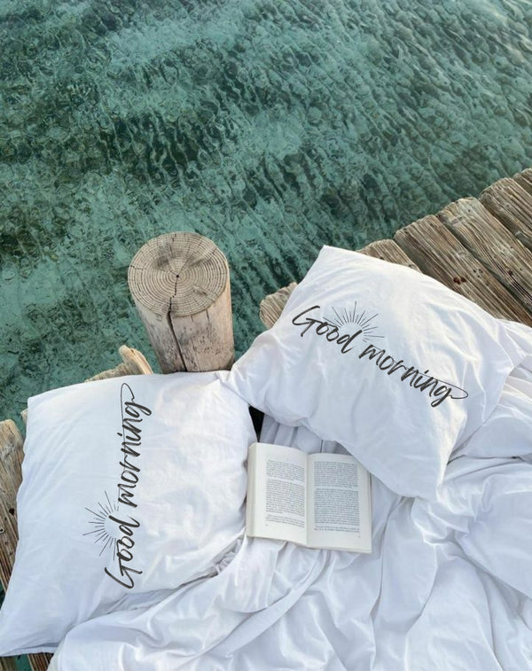 Good Morning Desenli Yastık Kılıfı Seti