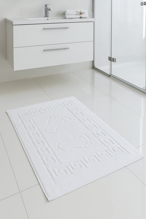 Ayak İz Desenli Banyo Önü Ayak Havlusu