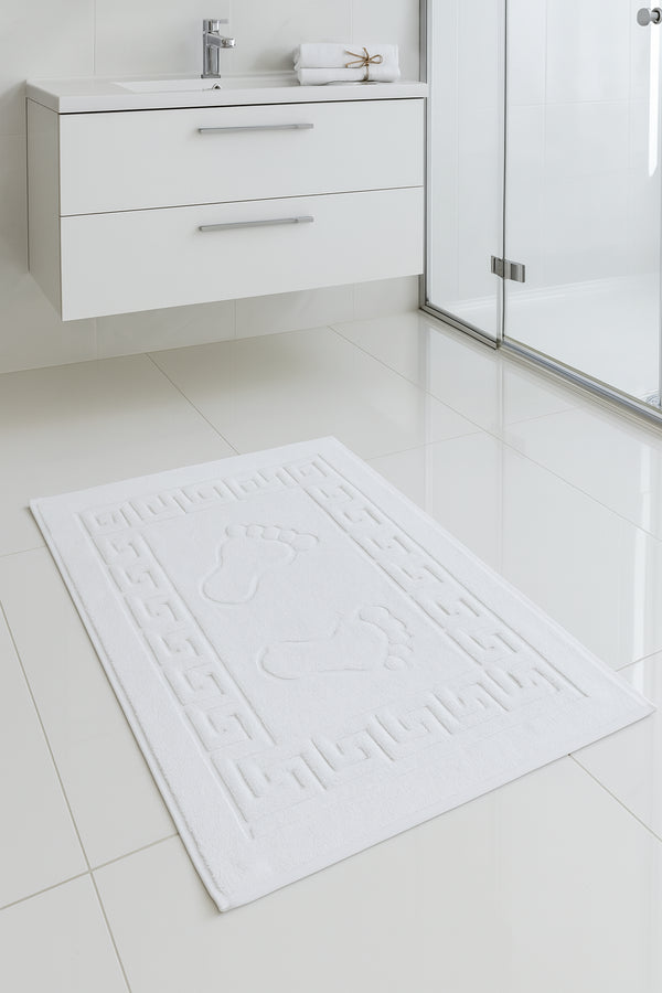Ayak İz Desenli Banyo Önü Ayak Havlusu