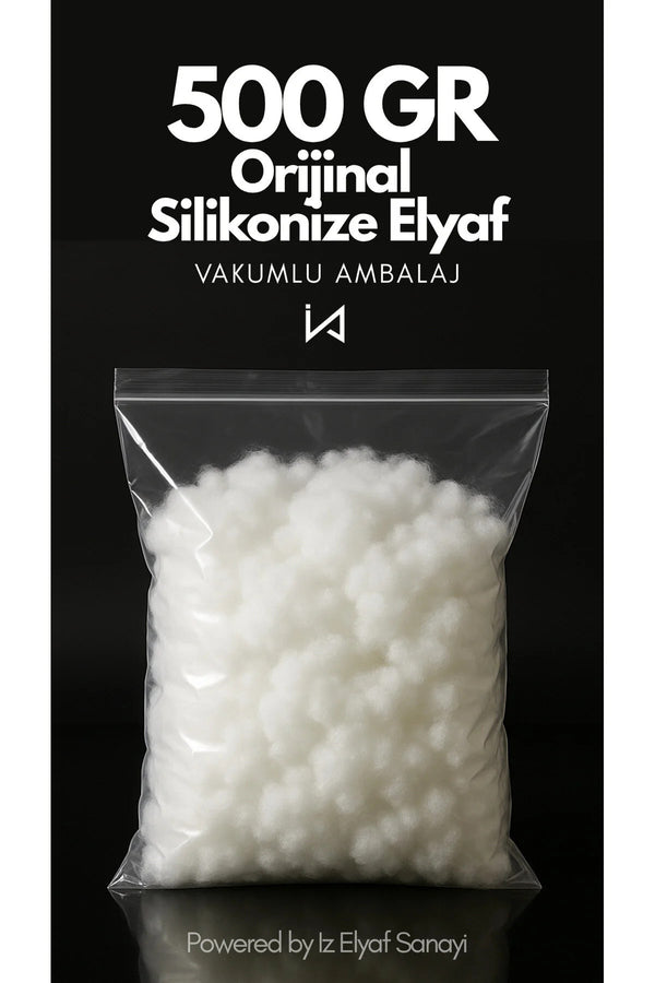 500 gr Orijinal Silikonize Elyaf Dolgu Malzemesi | Yastık , Oyuncak , Bulut Tavan | Vakumlu Ambalaj