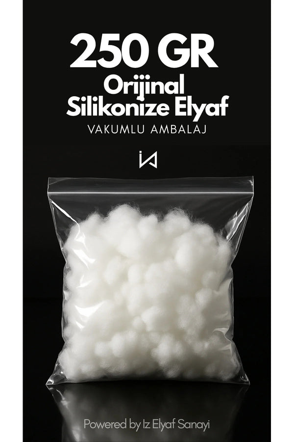 250gr Orijinal Silikonize Elyaf Dolgu Malzemesi | Yastık , Oyuncak , Bulut Tavan | Vakumlu Ambalaj
