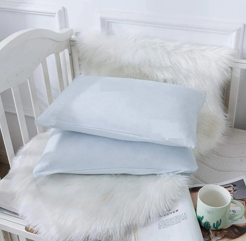 Bebek Yastık Kılıfı Seti 2 Adet Bebek Mavisi %100 Pamuklu Kapaklı 35x45 - Premium Baby Pillow Cover