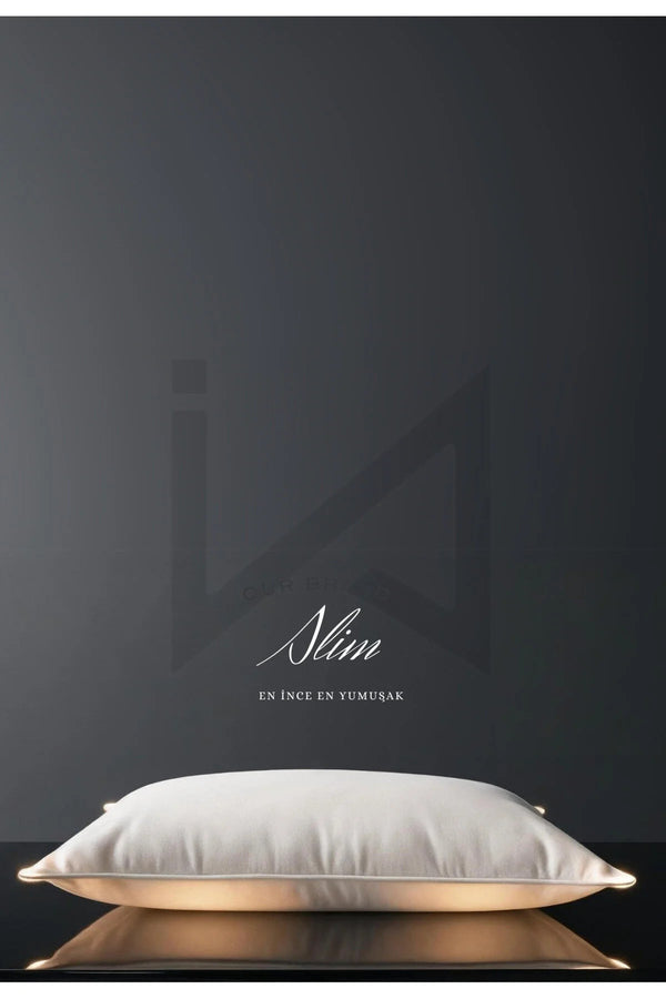 Premium Slim Yastık | Ince Form | Yıkanabilir | Hipoalerjenik Micro Kumaş | %100 Silikon | 50x70 cm