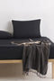 Çift Kişilik Doğal Pamuk Akfil Kumaş Siyah Lastikli Çarşaf Seti 2 Yastıklı 160x200