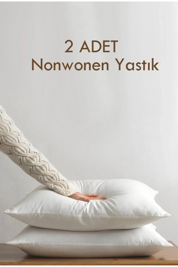 2 Adet Nonwonen Yastık EcoTouch %100 Silikon Dolgulu | Ultra Yumuşak | 50x70 Cm | Vakum / Rollpack