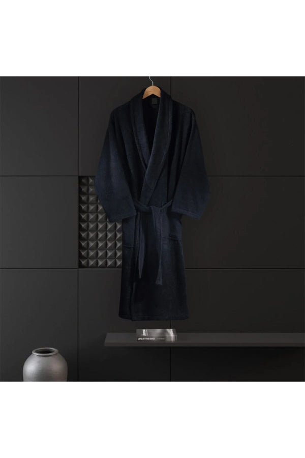 Micro Cotton Siyah Renk Bornoz Yüksek Emici Özellikli Deep Collection