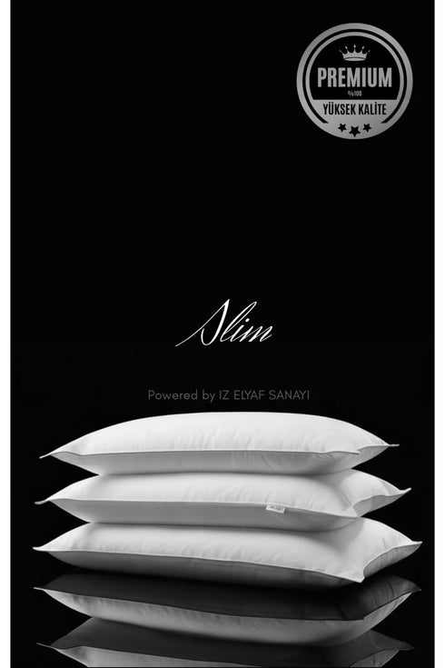 İz Premium 3 Adet Ultra Slim Yastık En İnce Form %100 HCS Silikon Dolgu Micro Saten Yumuşak 500Gr