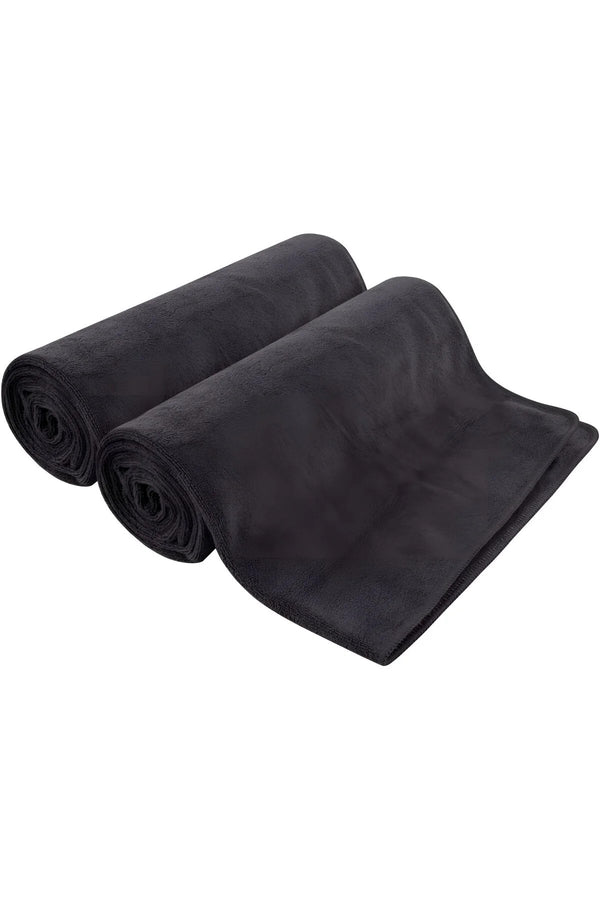 2li Set Siyah Spor Havlusu 50x90 El ve Yüz Havlusu %100 Pamuklu Micro Cotton BLCK V2 Gece Siyahı
