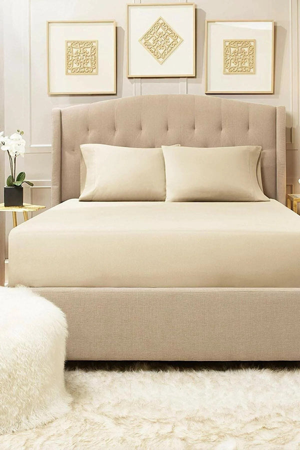 Krem Çift Kişilik Lastikli Çarşaf 160x200