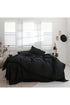 Iz Premium Salash Siyah Tek Kişilik Pamuklu Nevresim Takımı 160x220 - Premium Quality Duvet Cover