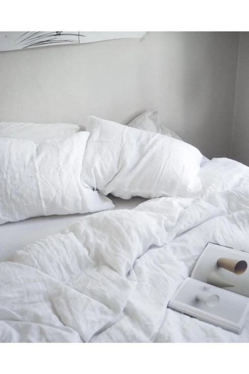 Iz Premium Salash Beyaz Tek Kişilik Pamuklu Nevresim Takımı 160x220 - Premium Quality Duvet Cover