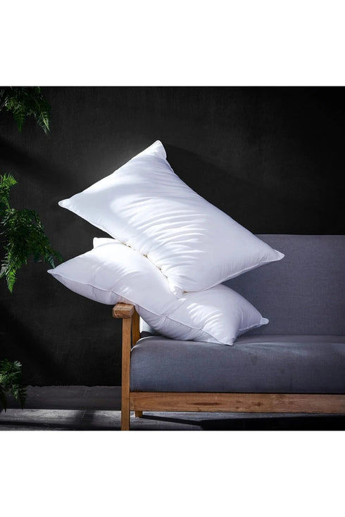 Iz Premium 2 Adet Orta Sert Silikon Yastık 50x70 Uyku Yastığı Pamuk Kumaş %100 Silikon Elyaf Dolgu