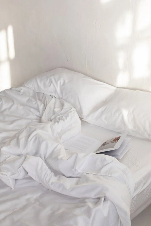 Iz Premium Salash Beyaz Tek Kişilik Pamuklu Nevresim Takımı 160x220 - Premium Quality Duvet Cover