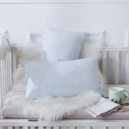 Bebek Yastık Kılıfı Seti 2 Adet Bebek Mavisi %100 Pamuklu Kapaklı 35x45 - Premium Baby Pillow Cover