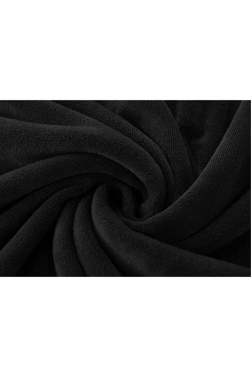Siyah Spor Havlusu 50x90 El ve Yüz Havlusu %100 Pamuklu Micro Cotton BLCK V2 Gece Siyahı