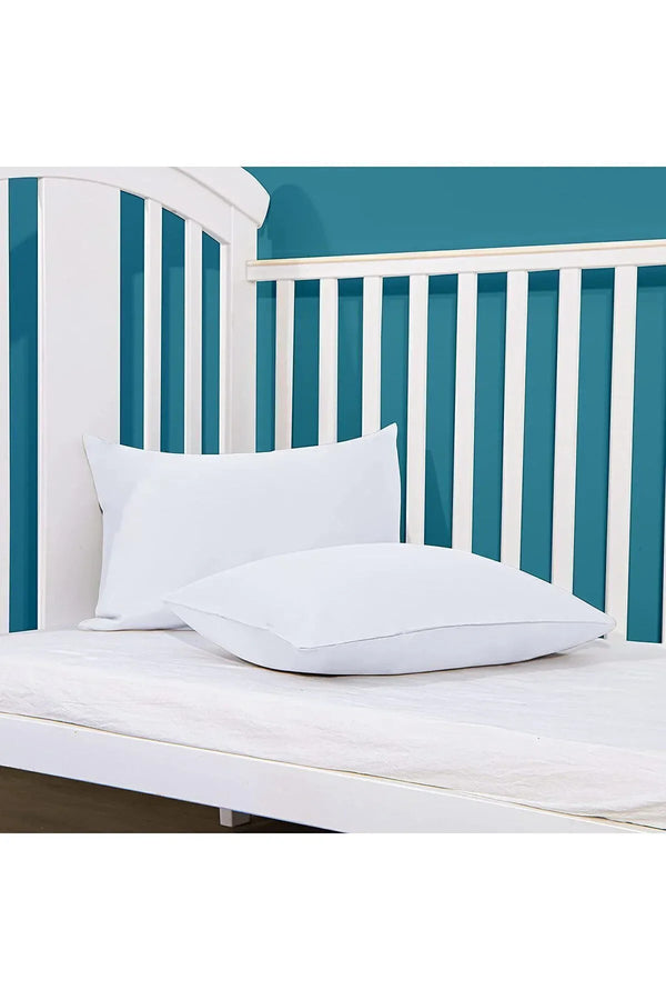 Iz Premium 2li Set Beyaz Bebek Yastık Kılıfı 35x45 %100 Pamuklu Kapaklı - Baby Pillow Cover