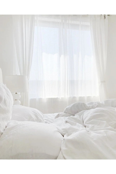 Iz Premium Salash Beyaz Tek Kişilik Pamuklu Nevresim Takımı 160x220 - Premium Quality Duvet Cover