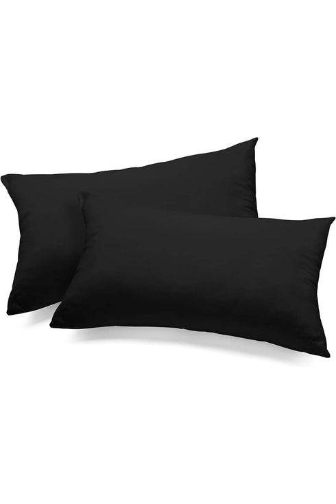 2 Adet Premium Siyah Smooth Kırlent İç Yastığı Dikdörtgen %100 Silikon Dolgu Yıkanabilir Pamuk Kumaş