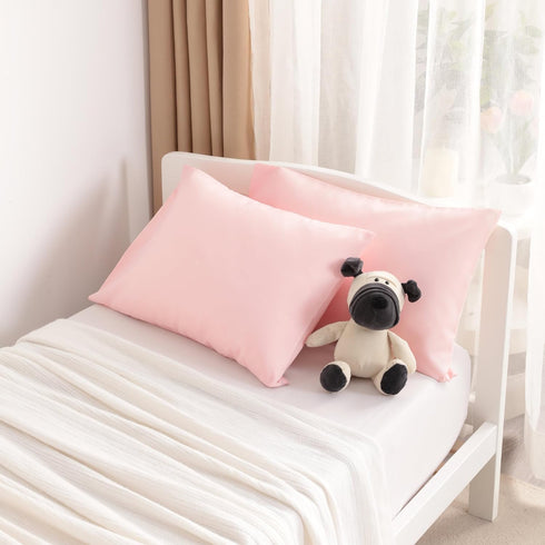 Pembe Pamuklu Bebek Yastık Kılıfı Seti