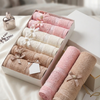 6lı Fiyonk Dantel Detaylı Kutulu Mutfak Havlusu Seti 30x50cm | Pembe Ekru Kahve